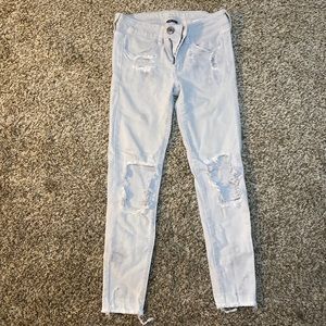 American Eagle cropped distressed jeggings